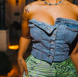 Denim Corset Top