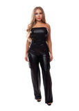 Date Night Cargo Leather Jumpsuit