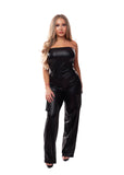 Date Night Cargo Leather Jumpsuit